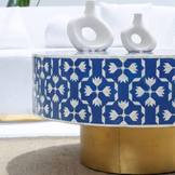 AURELIA BLUE INLAY ROUND COFFEE TABLE - Image 3