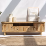 AUREVO-CURVE WOODEN TV STAND