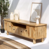 AUREVO-CURVE WOODEN TV STAND - Image 3