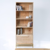 CANOVIA RATTAN MANGO WOOD BOOKSHELF