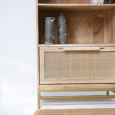 CANOVIA RATTAN MANGO WOOD BOOKSHELF - Image 2